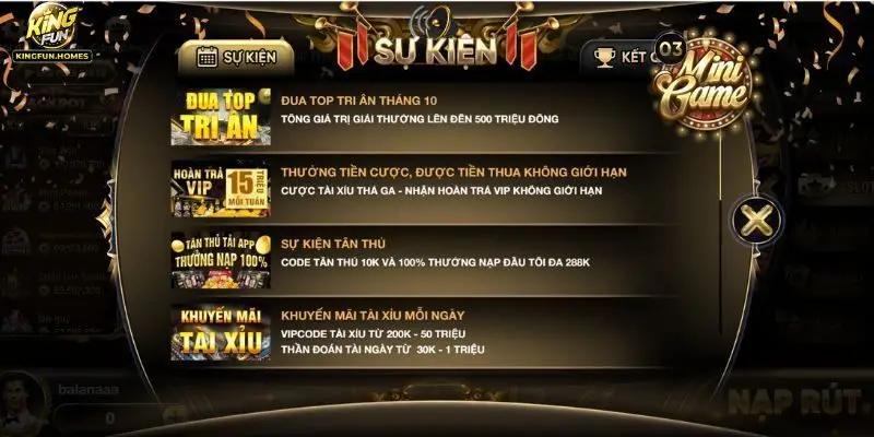 Kingfun 20 Ưu đãi thành viên KingFun